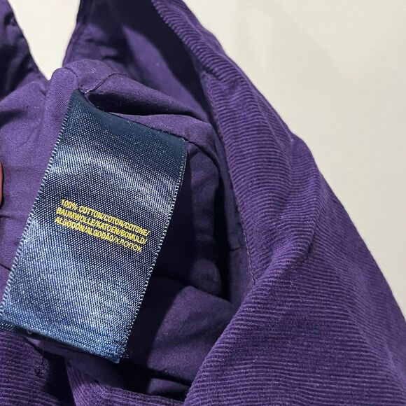 Polo Ralph Lauren Girls Dress Size 8 violet Purple Corduroy Belted Preppy Bow - Picture 6 of 9